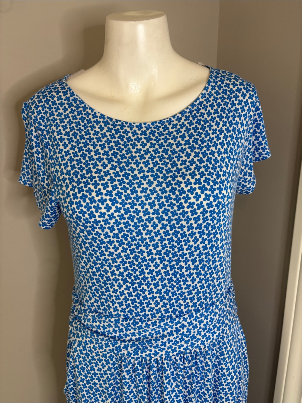 Boden Amelie Brilliant Blue Daisy Bud Print Short Sleeve Dress Knee Length Sz 6 - Picture 6 of 15